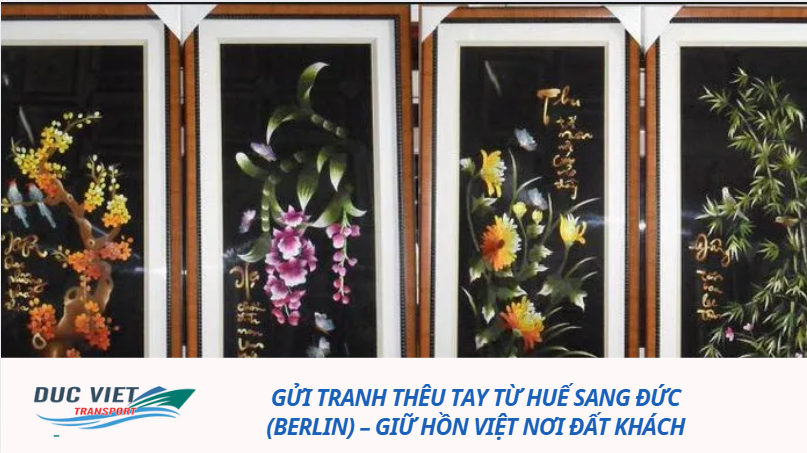 GỬI TRANH THÊU TAY TỪ HUẾ SANG ĐỨC (BERLIN) - GIỮ HỒN VIỆT NƠI ĐẤT KHÁCH