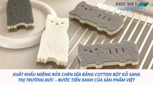 Xuất khẩu miếng rửa chén dĩa bằng cotton bột gỗ sang thị trường Đức – Bước tiến xanh của sản phẩm Việt